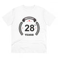 Generic Men's PC Cotton 28th Anniversary Printed T Shirt (Color: White, Thread Count: 180GSM)