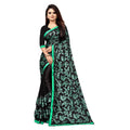 Generic Women's Lycra Blend Saree with Blouse (Green, 5-6 Mtrs)