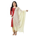 Generic Women's Chanderi Self Design Dupatta (Off White, Length: Free Size)