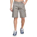 Generic Men's Casual Cotton Solid Knee Length Cargo Shorts (DarkGrey)