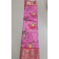 Generic Women's Digital Dolla Silk Printed Saree With Unstitched Blouse 5.5Mtr (Pink)
