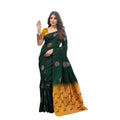 Generic Women's Soft Lichi Silk Printed Saree With Unstitched Blouse 5.5Mtr (Green)