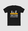 Generic Men's Polyester Printed Round Neck Short Sleeve T-Shirt (Black)