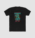 Generic Men's Polyester Printed Round Neck Short Sleeve T-Shirt (Black)