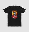 Generic Men's Polyester Printed Round Neck Short Sleeve T-Shirt (Black)