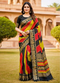 Generic Women's Silk Kalamkari Printed Saree With Unstitched Blouse - 5.5 Mtr (Multicolor)