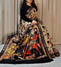 Generic Women's Linen Kalamkari Printed Saree With Unstitched Blouse - 5.5 Mtr (Multicolor)