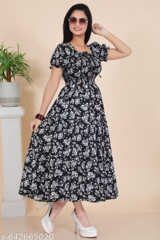 Women Stylish Floral Smocked